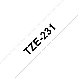 Fita Laminada Compatível Brother TZE-231 - 12mm x 8m Preto/Branco