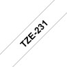 Fita Laminada Compatível Brother TZE-231 - 12mm x 8m Preto/Branco