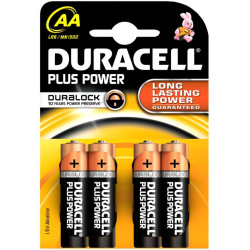Pilhas Alcalinas Duracell LR06 (AA) 1.5V Plus Power - Pack 4