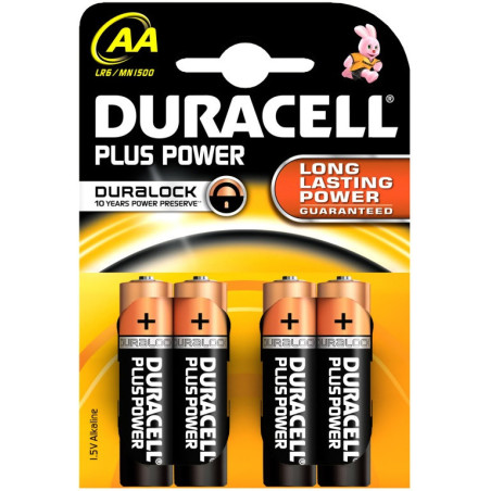 Pilhas Alcalinas Duracell LR06 (AA) 1.5V Plus Power - Pack 4