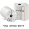 Rolos de Papel Térmico  80x60 - Pack 10