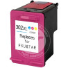 Tinteiro HP Reciclado 302XL (F6U65AE/F6U67AE) Tricolor