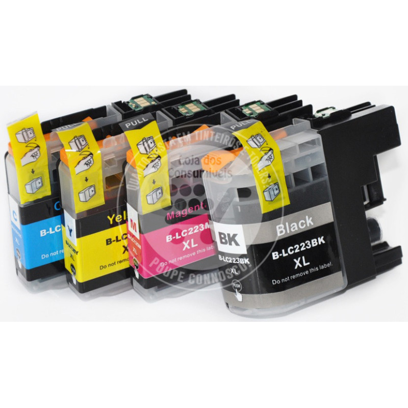 Conjunto 4 Tinteiros Brother Compatíveis LC221/LC223