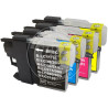Conjunto 4 Tinteiros Brother Compatíveis LC980XL/LC1100XL/LC985XL