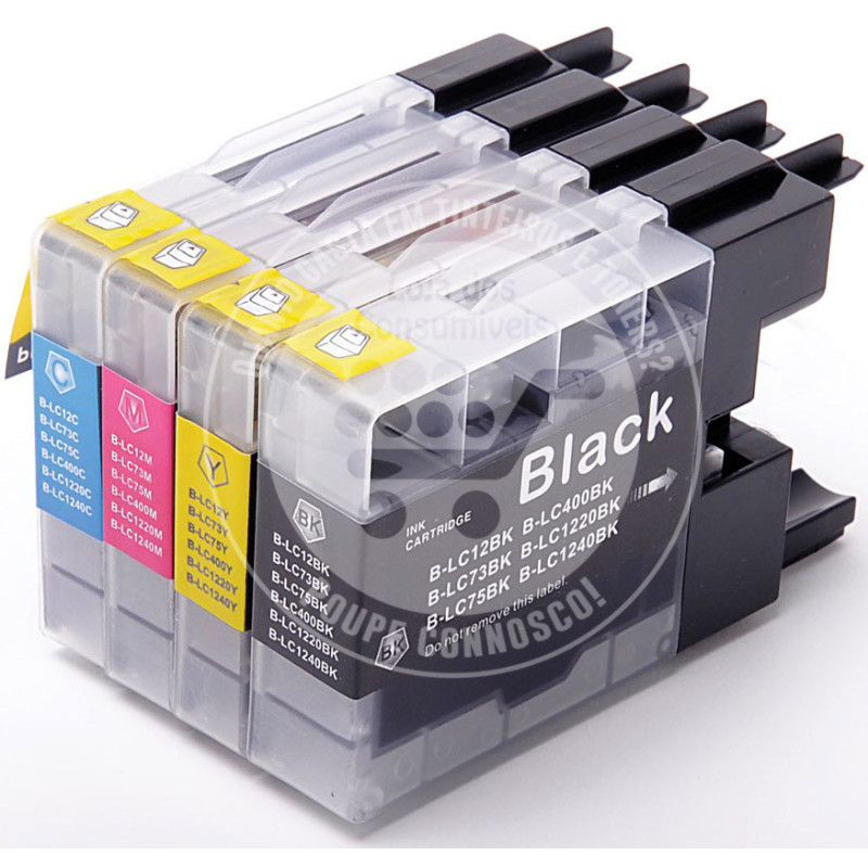 Conjunto 4 Tinteiros Brother Compatíveis LC1220XL/LC1240XL Conjunto 4 Tinteiros Brother Compatíveis LC1220XL/LC1240XL