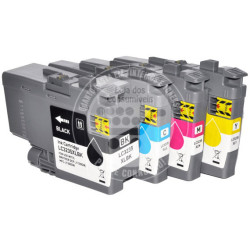 Conjunto 4 Tinteiros Brother Compatíveis LC3235XL/LC3233