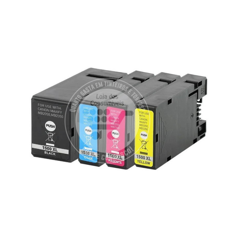 Conjunto 4 Tinteiros Canon Compatíveis PGI1500XL