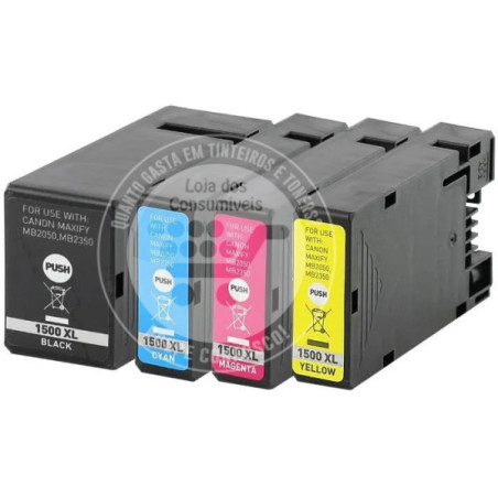 Conjunto 4 Tinteiros Canon Compatíveis PGI1500XL