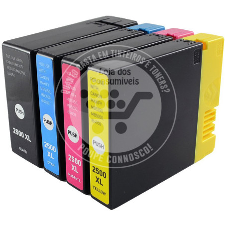 Conjunto 4 Tinteiros Canon Compatíveis PGI2500XL