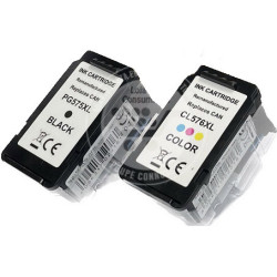 Conjunto 2 Tinteiros Canon Reciclados PG575XL/CL576XL Preto/Tricolor
