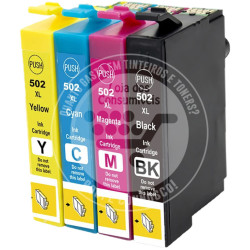 Conjunto 4 Tinteiros Epson Compatíveis 502XL (T02W6)