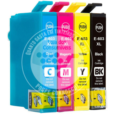 Conjunto 4 Tinteiros Epson Compatíveis 603XL (T03A6)