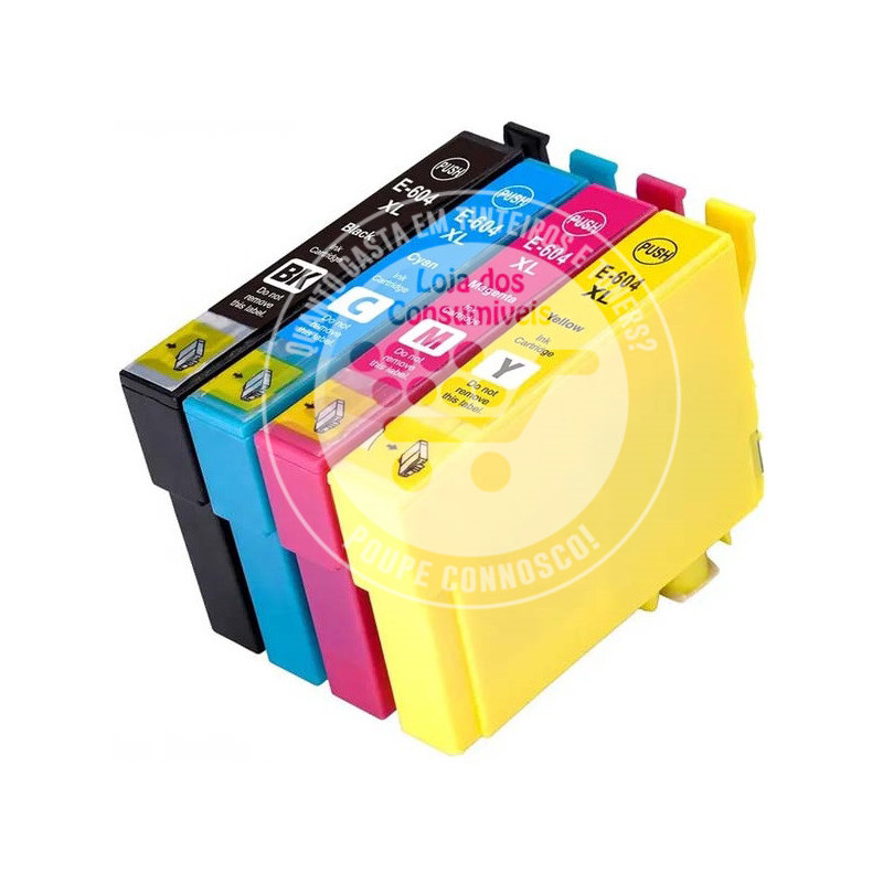 Conjunto 4 Tinteiros Epson Compatíveis 604XL (T10H6)