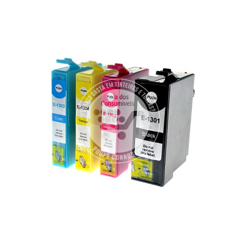 Conjunto 4 Tinteiros Epson Compatíveis T1301/2/3/4 (T1305)