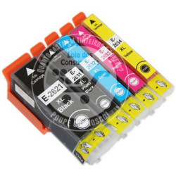 Conjunto 5 Tinteiros Epson Compatíveis T2621/T2631/2/3/4 (T2636) - 26XL