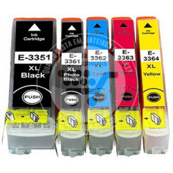 Conjunto 5 Tinteiros Epson Compatíveis T3351/T3361/2/3/4 (T3337) - 33XL