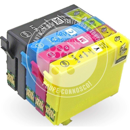 Conjunto 4 Tinteiros Epson Compatíveis T3471/2/3/4 (T3476) - 34XL