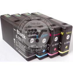 Conjunto 4 Tinteiros Epson Compatíveis T7011/2/3/4 (T7015)