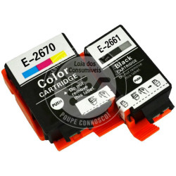 Conjunto 2 Tinteiros Epson Compatíveis T266/T267 Preto/Tricolor