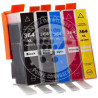 Conjunto 5 Tinteiros HP Compatíveis 364XL Preto/Preto Foto/Azul/Magenta/Amarelo