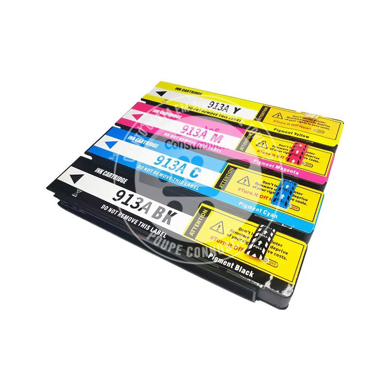 Conjunto 4 Tinteiros HP Compatíveis 913A Preto/Azul/Magenta/Amarelo