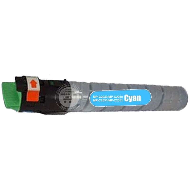 Toner Compatível Ricoh Aficio MP-C2030/MP-C2050/MP-C2051/MP-C2551 Azul