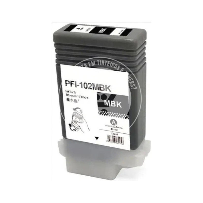 Tinteiro Canon Compatível PFI102 Preto Mate