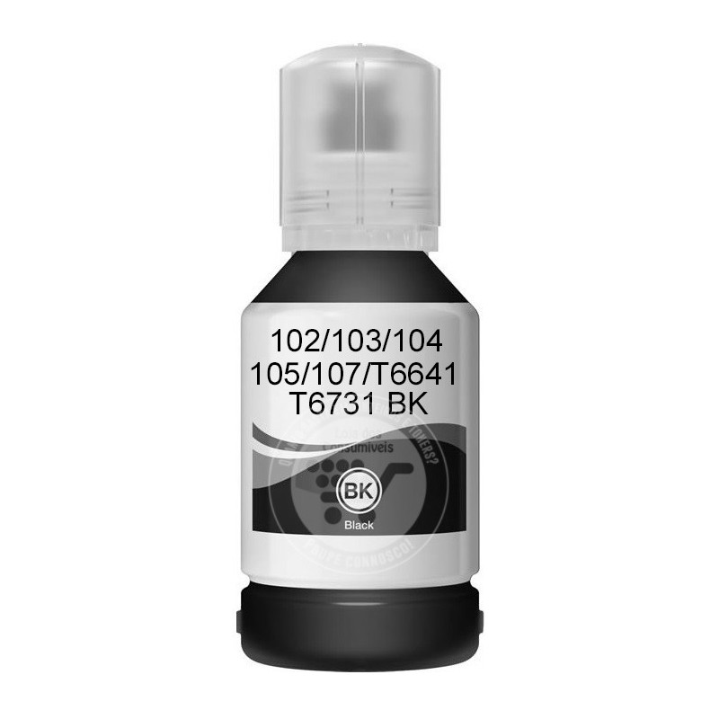 Tinta Epson Compatível 102/103/104/105/107/T6641/T6731 Preto