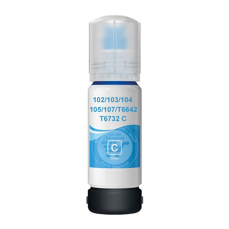 Tinta Epson Compatível 102/103/104/105/107/T6642/T6732 Azul