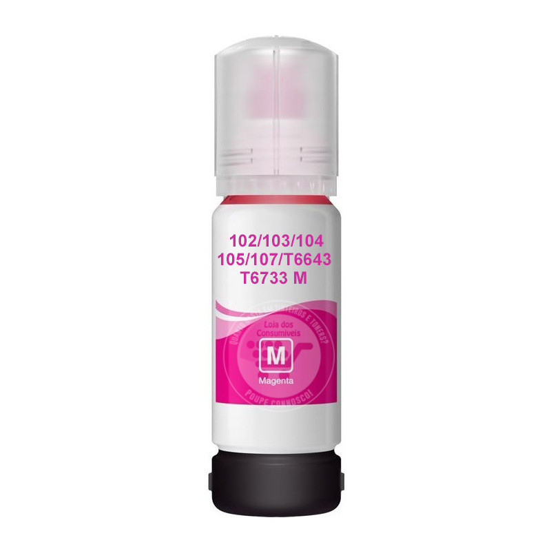Tinta Epson Compatível 102/103/104/105/107/T6643/T6733 Magenta