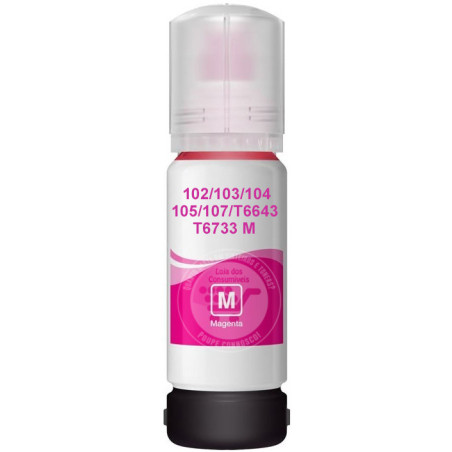 Tinta Epson Compatível 102/103/104/105/107/T6643/T6733 Magenta