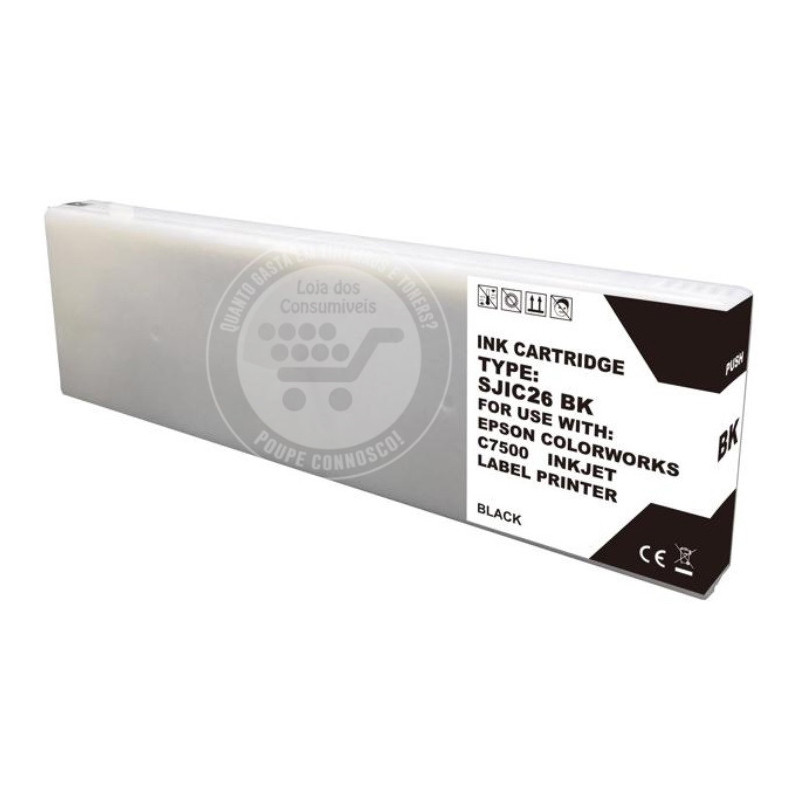 Tinteiro Epson Compatível SJIC26P Preto