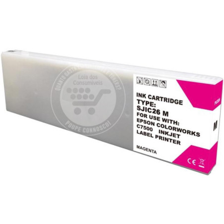 Tinteiro Epson Compatível SJIC26P Magenta