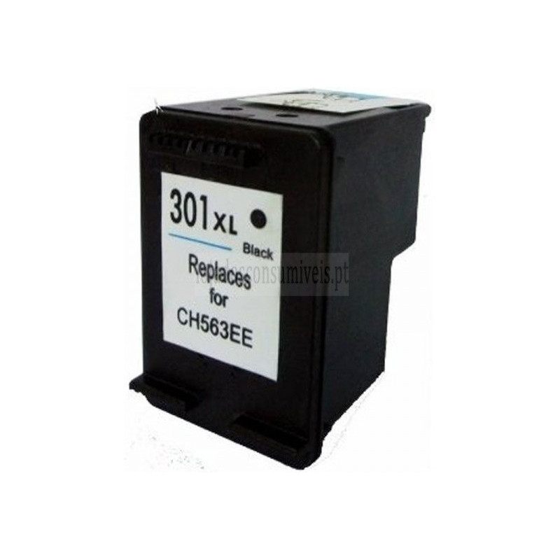 Tinteiro HP Reciclado 301XL (CH561EE/CH563EE) Preto