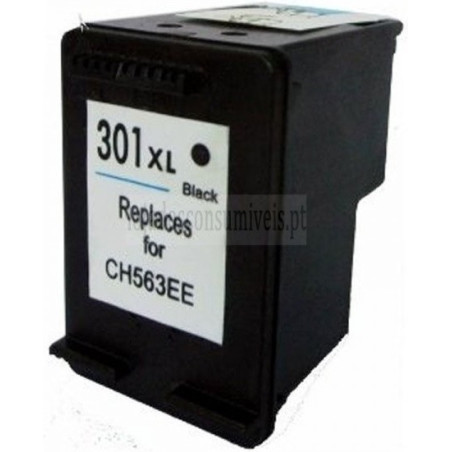 Tinteiro HP Reciclado 301XL (CH561EE/CH563EE) Preto