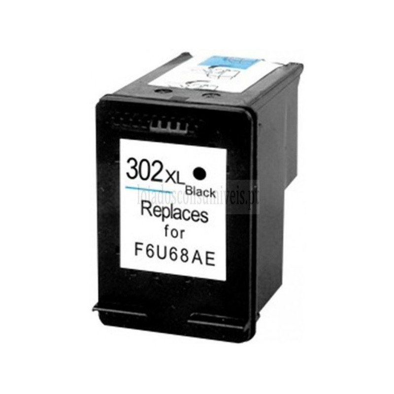 Tinteiro HP Reciclado 302XL (F6U66AE/F6U68AE) Preto