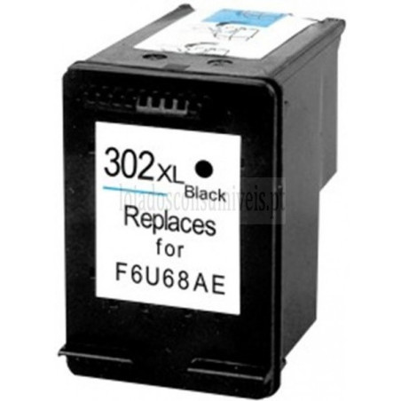 Tinteiro HP Reciclado 302XL (F6U66AE/F6U68AE) Preto