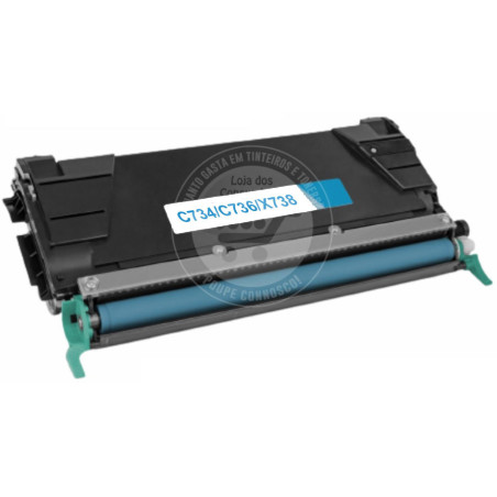 Toner Lexmark Compativel C734/C736/X738 Azul