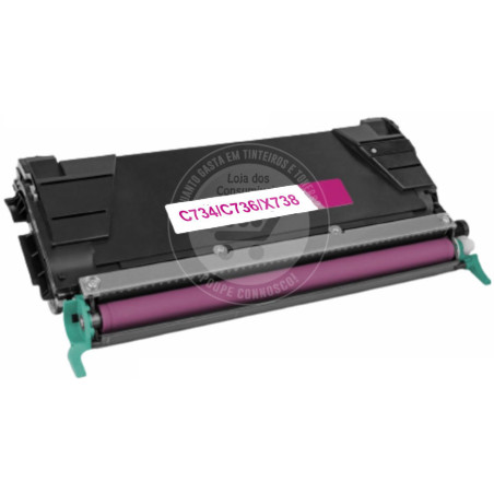 Toner Lexmark Compativel C734/C736/X738 Magenta