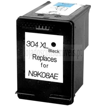 Tinteiro HP Reciclado 304XL (N9K08AE/N9K06AE) Preto