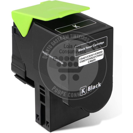 Toner Lexmark Compativel CS421/CS521/CS622/CX421/CX522/CX622/CX625 Preto