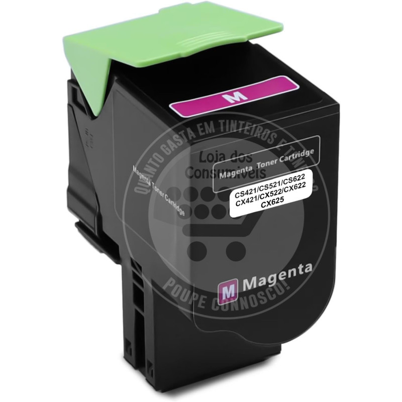 Toner Lexmark Compativel CS421/CS521/CS622/CX421/CX522/CX622/CX625 Magenta