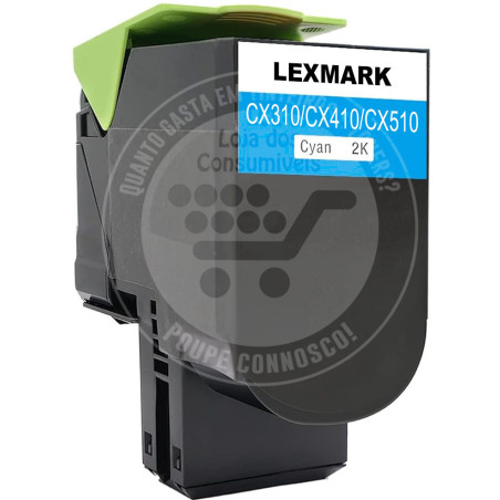 Toner Lexmark Compativel CX310/CX410/CX510 Azul