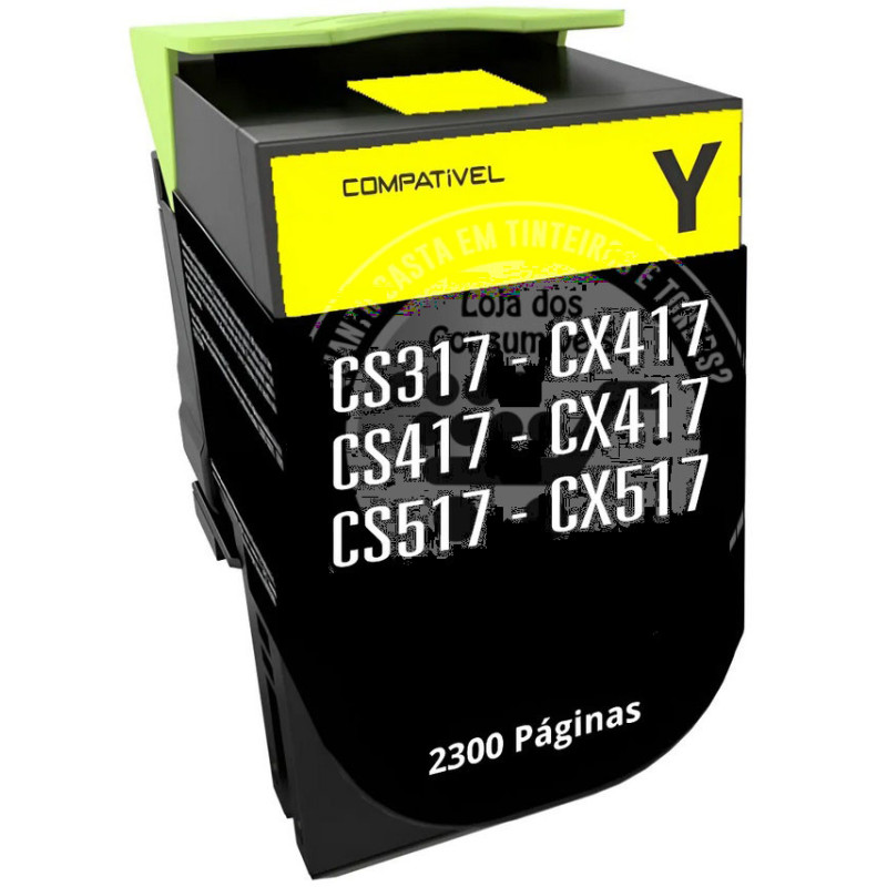 Toner Lexmark Compativel CS317/CX317/CS417/CX417/CS517/CX517 Amarelo