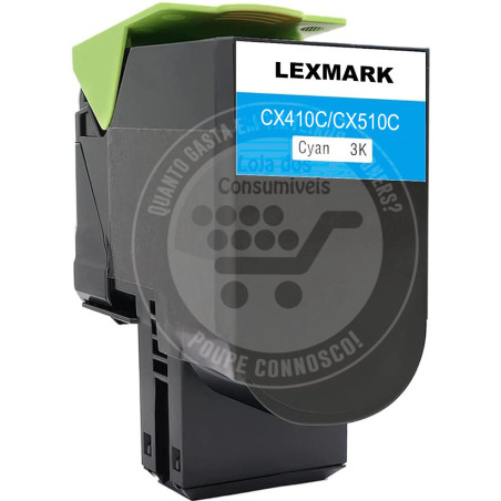 Toner Lexmark Compativel CX410/CX510 Azul