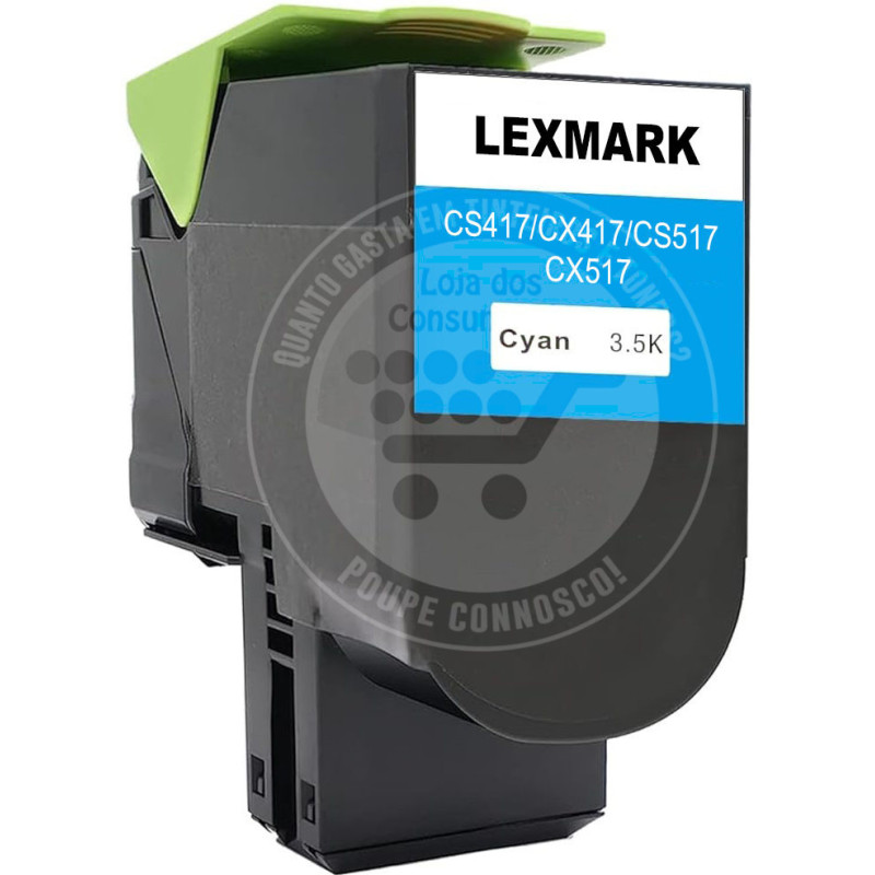 Toner Lexmark Compatível CS417/CX417/CS517/CX517 Azul