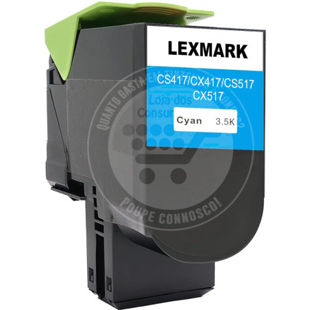 Toner Lexmark Compatível CS417/CX417/CS517/CX517 Azul