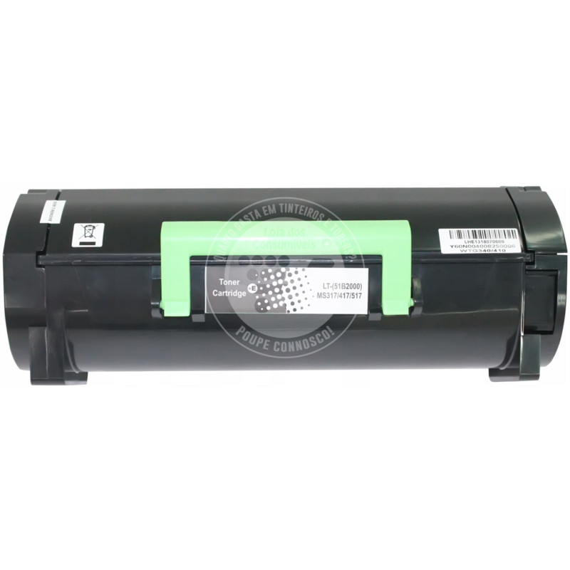 Toner Lexmark Compatível MS317/MX317/MS417/MX417/MS517/MS617/MX517/MX617 Preto