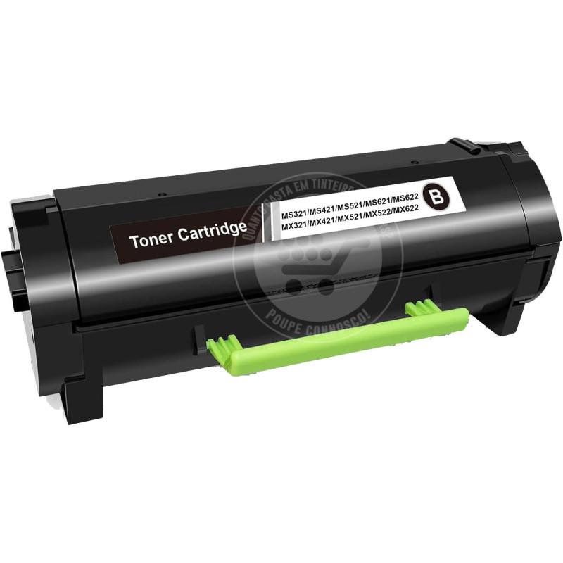 Toner Lexmark Compativel MS321/MS421/MS521/MS621/MS622/MX321/MX421/MX521/MX522/MX622 Preto