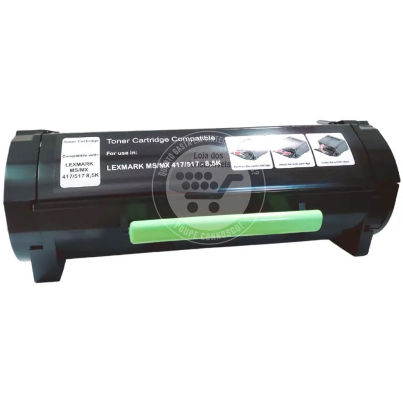 Toner Lexmark Compatível MS417/MX417/MS517/MS617/MX517/MX617 Preto